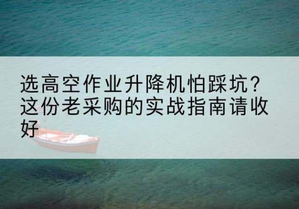 陆河高空作业升降机厂家推荐-选高空作业升降机怕踩坑？这份老采购的实战指南请收好